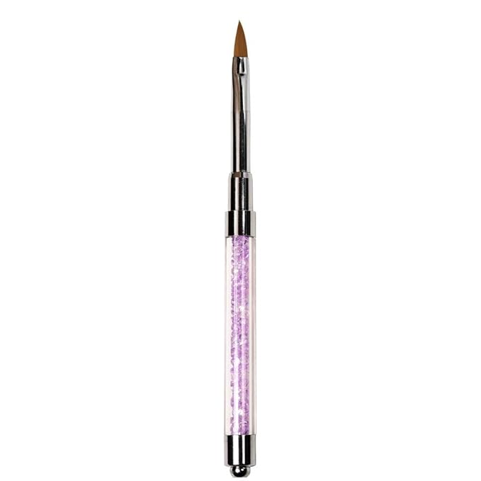 KADS Acrylic Brush Nail Art Brush Rhinestone Powder Brush Acrylic Clear Handle Nail Art Design Paint Pen Manicure Tool for Nails Sculpting (Purple)
