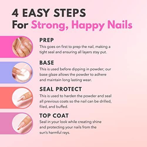 KIARA SKY Dip Manicure Nail Liquid Essentials | 0.5 fl oz | Dip Liquids Kit Steps 1-4