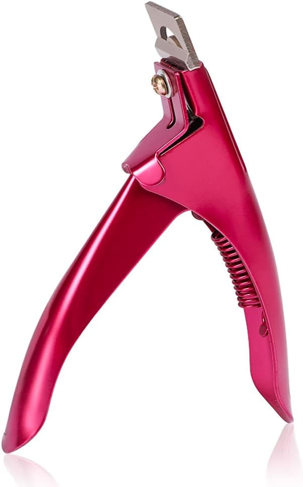 SUMAJU Professional Acrylic False Nail Clippers for Acrylic Nails Nail Tip Cutter Nail Manicure Tool (Rose Red)