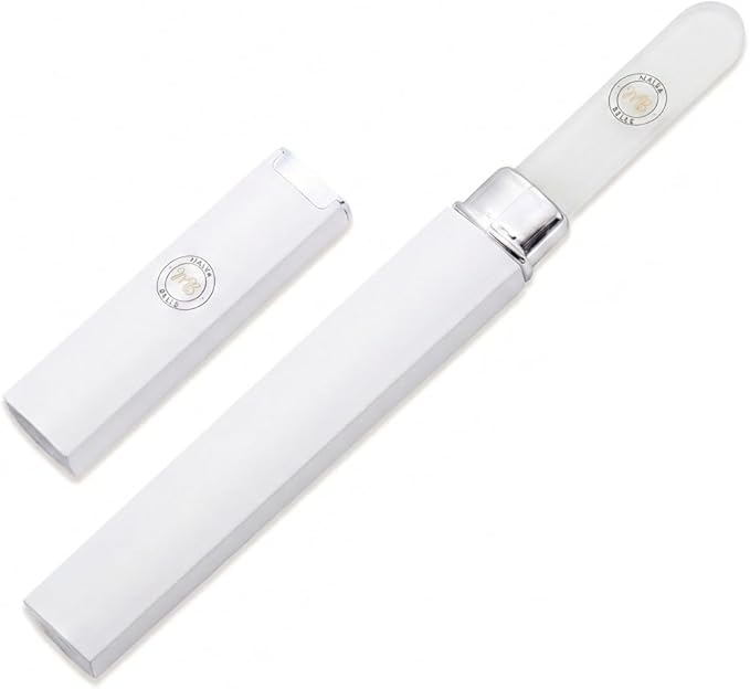 Malva Belle Best Crystal Glass Nail File for Women - File & Travel Case Set - Heavy Duty for Natural Nails, Gel - Professional Nail Shaper – Nail Care Essentials - White Gift Set