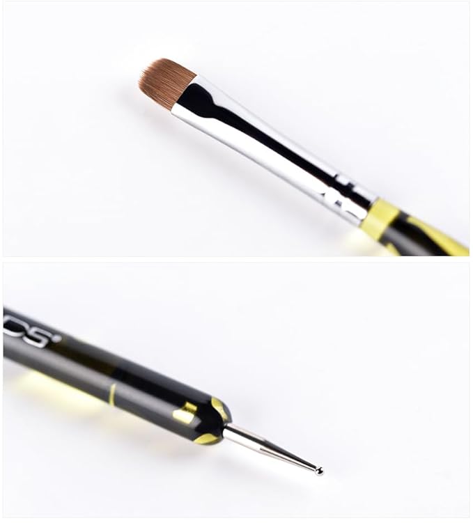 KADS Kolinsky Sable Brush 2 Way Acrylic Professional French Manicure Clean-up Brush Nail Art Brush Nail Dotting Pen (Size 6)