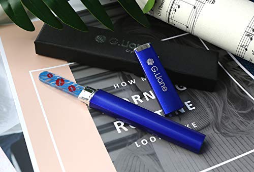 Premium Glass Nail File with Case Professional Crystal Fingernail Files Perfect Manicure Set for Women Men Kids Nail Care Gift Set(Blue)