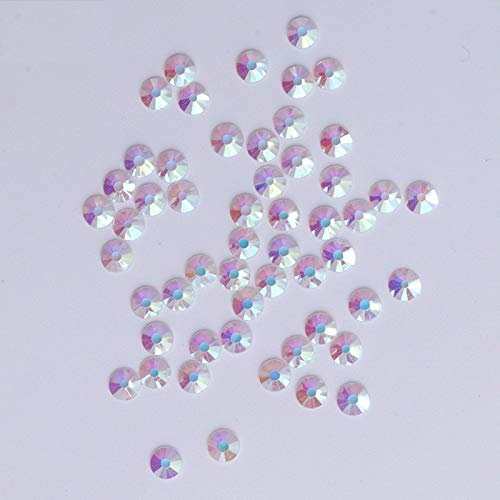PrettyG 2880pcs SS5 Nail Crystals Bare AB Nail Art Sparkly Round Flatback Rhinestones, Non-Self-Adhesive Bab-S5