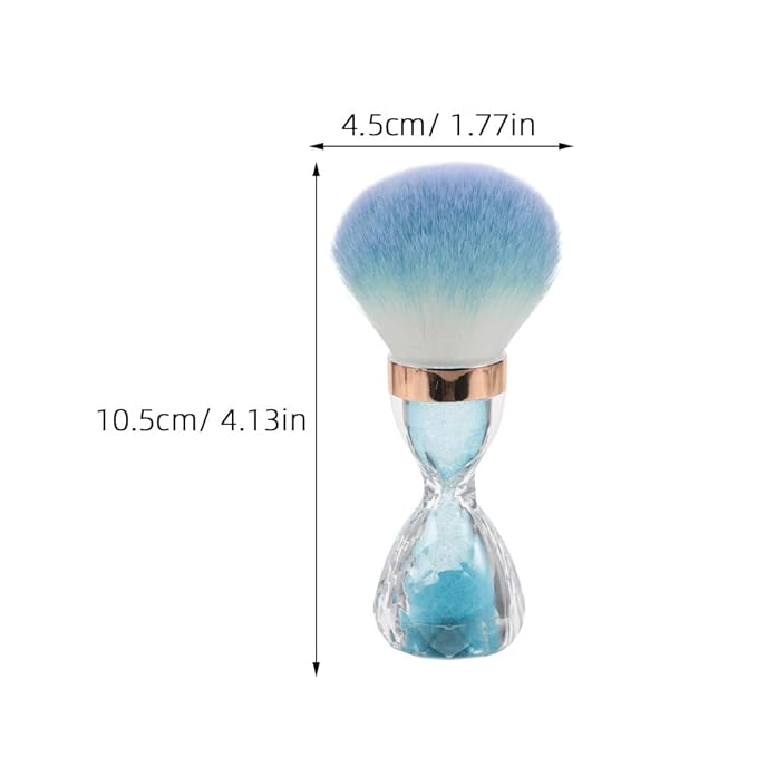 FRCOLOR 2Pcs Nail Dust Brush Acrylic Nail Art Dust Powder Brush Makeup Blush Brush Clean Up Tools Nail Art Brush Sky-blue