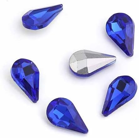 200Pcs Water Drop Nail Rhinestones Fancy Rhinestones Water Drop Nail Crystal Jewelry Making Rhinestones Suitable for DIY Crafts and Nail Art（Sapphire Blue）