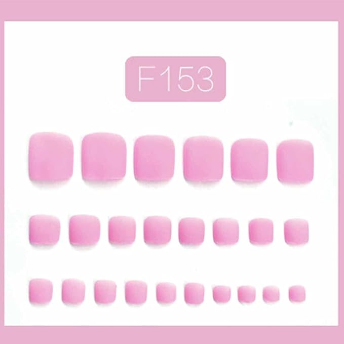 Solid Square Fake Toenails Matte Press on Toenails Purple Short Acrylic False Toes Nails Artificial Beach Summer Full Cover Toenail for Women 24 Pcs (Light Purple)