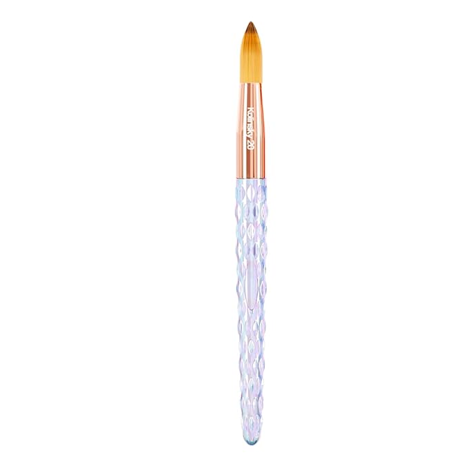 Kiara Sky Acrylic Brush #20 - Clear | 100% Pure Kolinsky | Crystal Cut Handle and Acetone Resistant