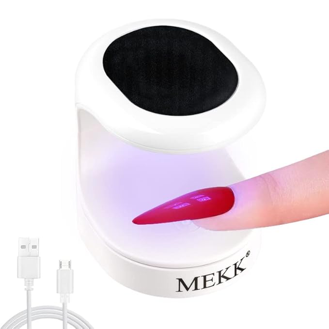 MEKK Mini UV Light for Gel Nails,16W Single Finger UV LED Nail Lamp,Portable Small Professional Flash Cure Lamp,Compact Design for Home and Salon-Black