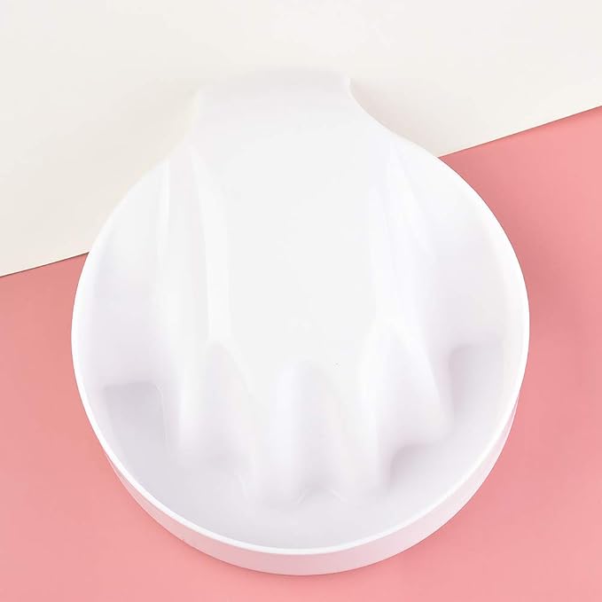 1Pcs Nail Art Soak Bowl Nail Polish Powder Removal Tray Nail Spa Salon Soaker Bowl Manicure Tools (Opaque white)