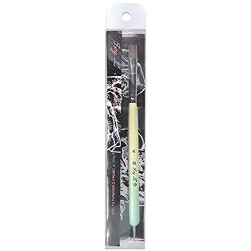 Ivy-L Premium 2 Ways French Gel Acrylic Nail Art Kolinsky Brush with Dotting Tool for Professional Manicure Nail Art Design Cuticle Clean-up + Lime Green Wood Handle (Size 12)