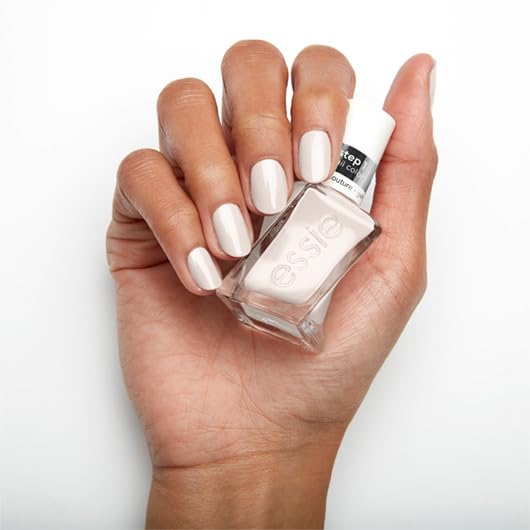 essie gel couture long-lasting nail polish, vegan, ivory white, First Fitting, 0.46 fl oz