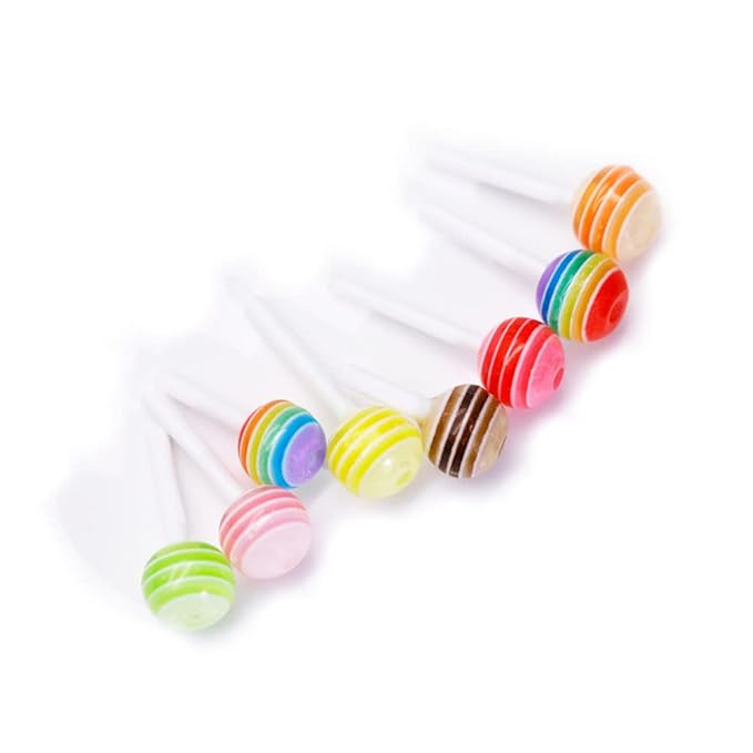 Nail Art 3D Charms Lollipop Kawaii Mini Candy Nail DIY Crafting Cartoon Accessories Manicure Mix Colors 100 PCS