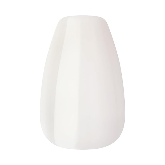 KISS Gel Fantasy, Press On Nails, Nail glue included, 'Hottiest Thing', White, Short Size, Coffin Shape, Includes 28 Nails, 2g glue, 1 Manicure Stick, 1 Mini File