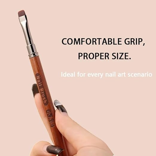 5mm Short Bristle Acrylic Nail Brush, Strong & Fine Nail Art Brushes for Precise Base Coat & Polish Application - No Spillage, 3D Acrylic & Polygel Tool Nail Polish Brush for DIY & Salon