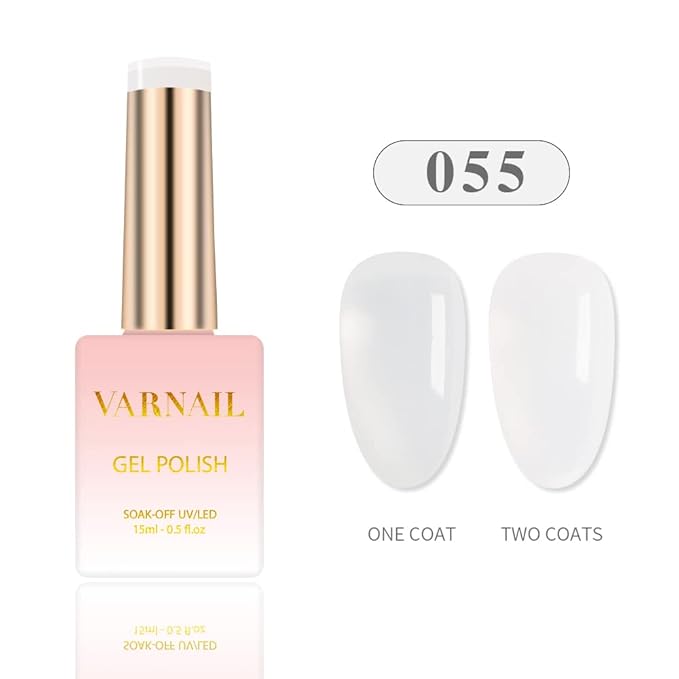 VARNAIL Jelly Gel Nail Polish Kit 6 Colors, Translucent Brown Sheer Series, Soak off U V Light Gel Nail Polish 15ml/ Bottle, Nail Art Manicure DIY Home Salon for Women Girls