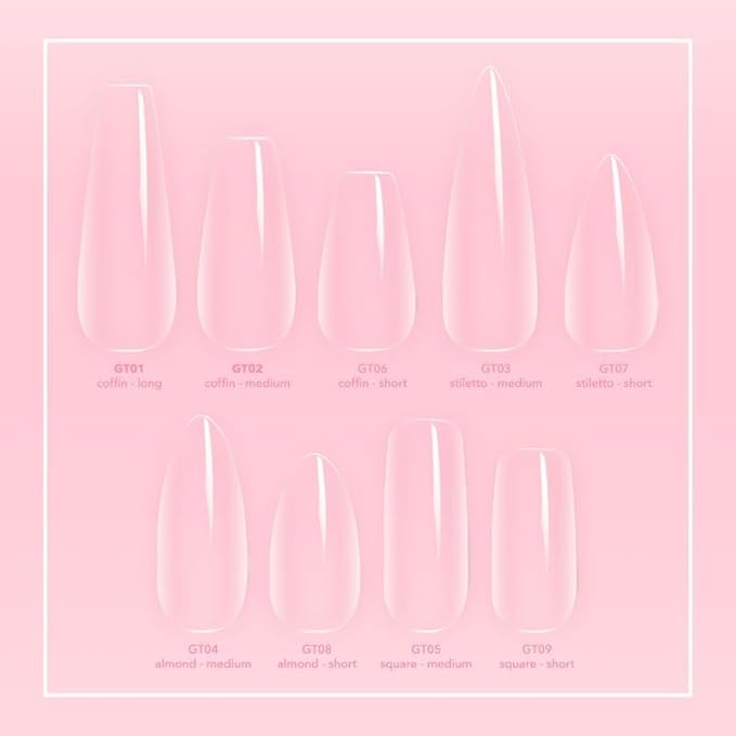 Kiara Sky Gelly Tips Starter Kit | Includes Prep, Primer, Builder, Top Coat, Tips | Coffin Short