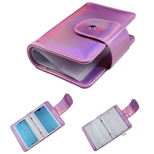 20Slots Nail Stamping Plate Case Holographic Nail Art Image Holder Rainbow Laser Design Rectangular Nail Art Plate Organize For Large Size 6X12CM Nail Art Plates (Pink)