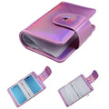 20Slots Nail Stamping Plate Case Holographic Nail Art Image Holder Rainbow Laser Design Rectangular Nail Art Plate Organize For Large Size 6X12CM Nail Art Plates (Pink)