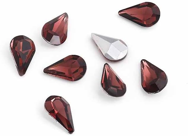 200Pcs Water Drop Nail Rhinestones Fancy Rhinestones Water Drop Nail Crystal Jewelry Making Rhinestones Suitable for DIY Crafts and Nail Art（Wine Red）
