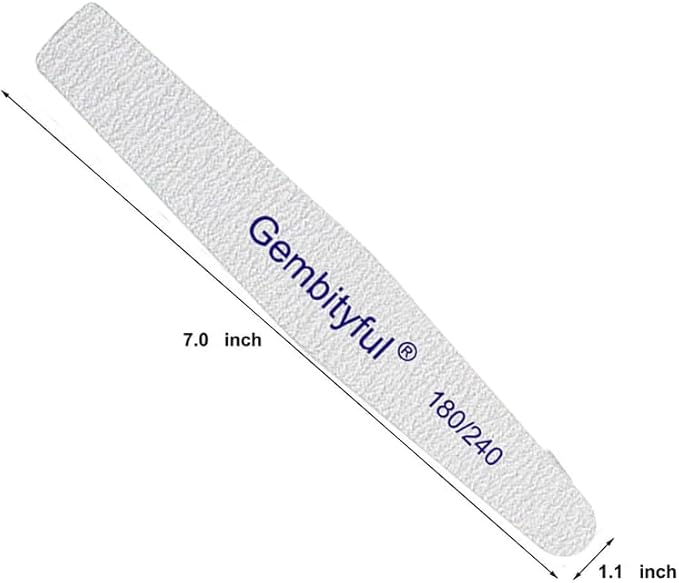 25 Pcs Thick Nail File 180/240 Grit Rhombus Shape, Emery Boards Nail File for Natural Nails and Acrylic Nails, Double Sided Boards Profesional for Home and Salon