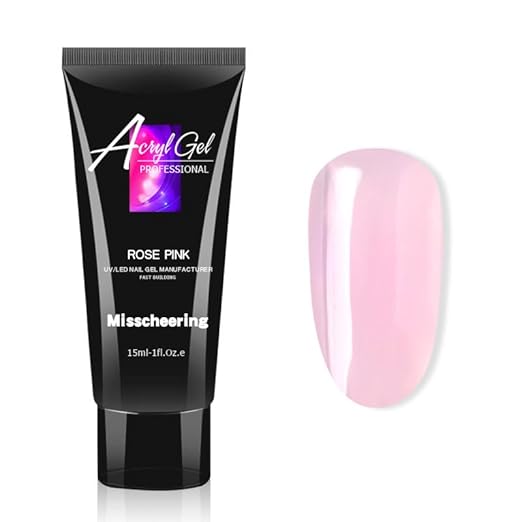15ML Poly Gel Pink Builder Gel Nail Glue Gel for Acrylic Nails Bonding Gel Glue for False Nail Solid Gel Polish Nail Art Manicure Glue Gel, 1 Pink