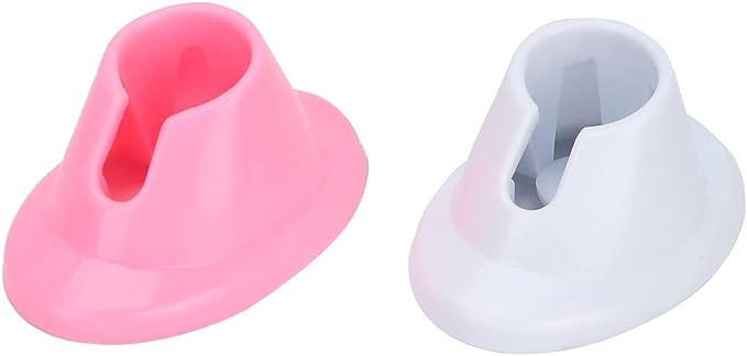 2Pcs Pink and White Soft Rubber Nail Polish Bottle Holder Nail Polish Stand Anti-Spill Nail Art Organizer Display Manicure Tools for Nail Art Salon Professional Design Nail Art and Polish
