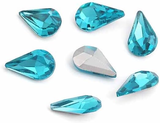 200Pcs Water Drop Nail Rhinestones Fancy Rhinestones Water Drop Nail Crystal Jewelry Making Rhinestones Suitable for DIY Crafts and Nail Art（Light Blue2）