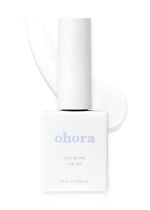 ohora Gel Nail Care (Pro Glossy Top Gel) - Corrects Nail Texture, Easy to Use & Easy to Remove for Semi Cured Nail Strip Application - Professional Salon-Quality for Healthy, Strong Nails