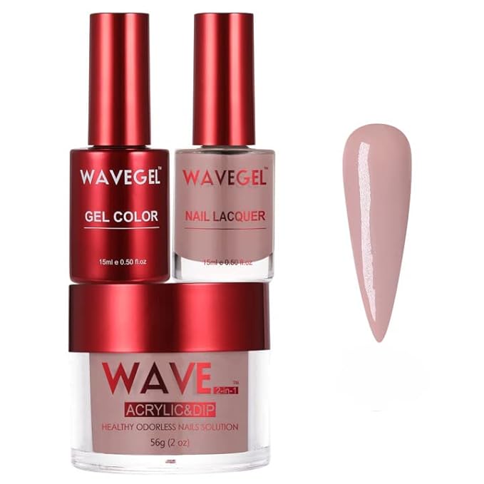 WAVEGEL Soak-Off Gel, Nail Lacquer & Acrylic/Dip Powder Matching Set - Queen Collection - #027 Medley