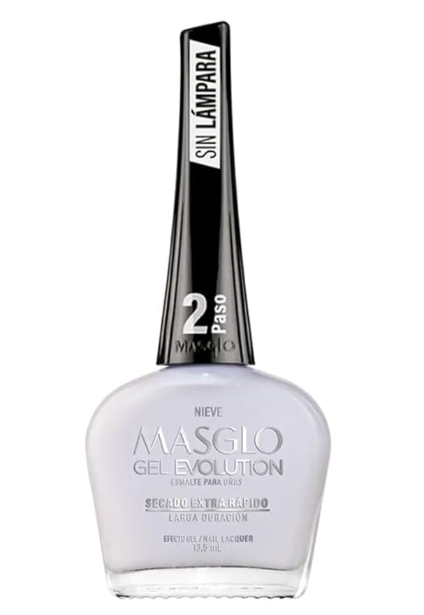 MASGLO GEL EVOLUTION Nail Polish Gel Effect, No UV/Led Lamp Required, Duration up to 12 day, 3 PCs Colors - Effecto Gel sin lampara UV/Led (ORIGINAL, PROFESIONAL, NIEVE)