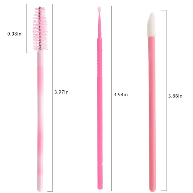 300 Pack Disposable Spoolies Brushes Sets Mascara Wand Lip Brushes Cotton Swab for Eyebrow Eyelash Extension Tattoo Lipstick Applicator