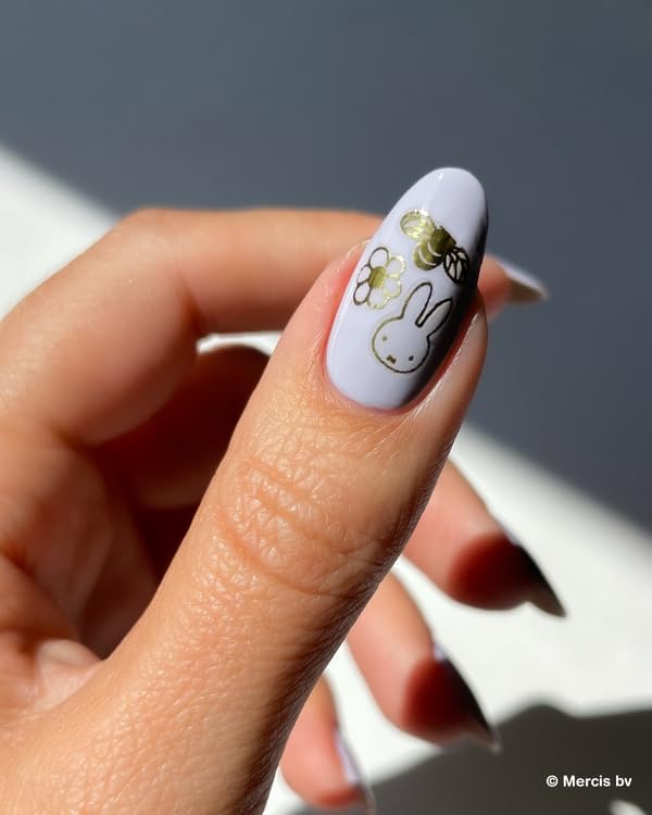 Deco Beauty Miffy is Gold -Super Thin & Easy-to-Apply Nail Art with The Cutest Designs-Durable & Long-Lasting Nail Art Stickers and Decals for Women, for DIY at-Home Manicures & Salon-Quality Nails