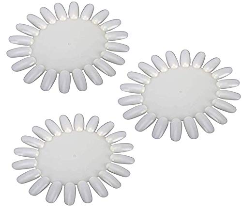 10 PCS Acrylic Wheel False Nail Art Tips Practice Display Nail Art Tool (Ivory-White)