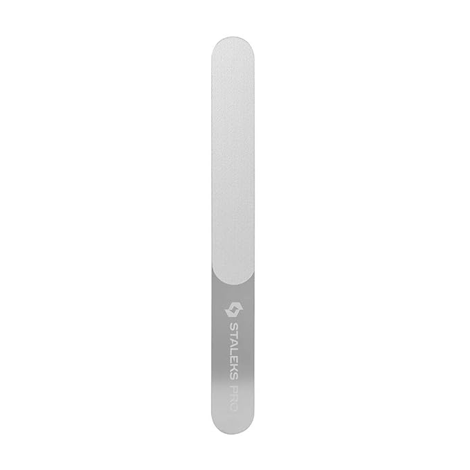 STALEKS PRO Expert 11 Laser Nail File (165mm Wide Straight with Handle) – Stainless Steel Manicure & Pedicure Tool for Delamination Control