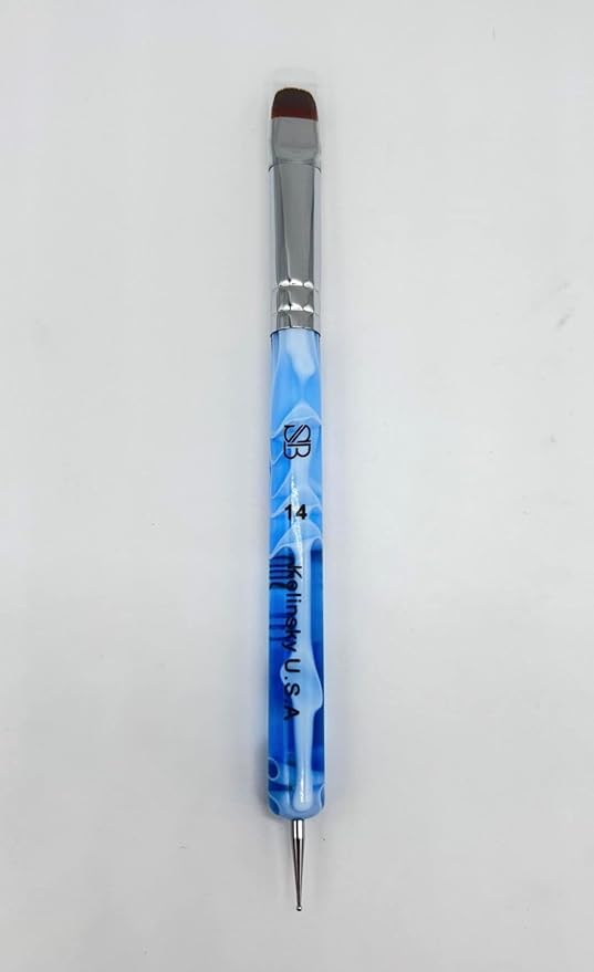 Premium Kolinsky French Brush (Size 14 with Dotting Tool, Acrylic Handle)