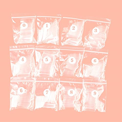 Allkem Soft Gel Nail Tips - XL Square Nail Extensions with Refill Bag - 12 Sizes Extra Long Full Cover Nails - Clear (500 Pieces)