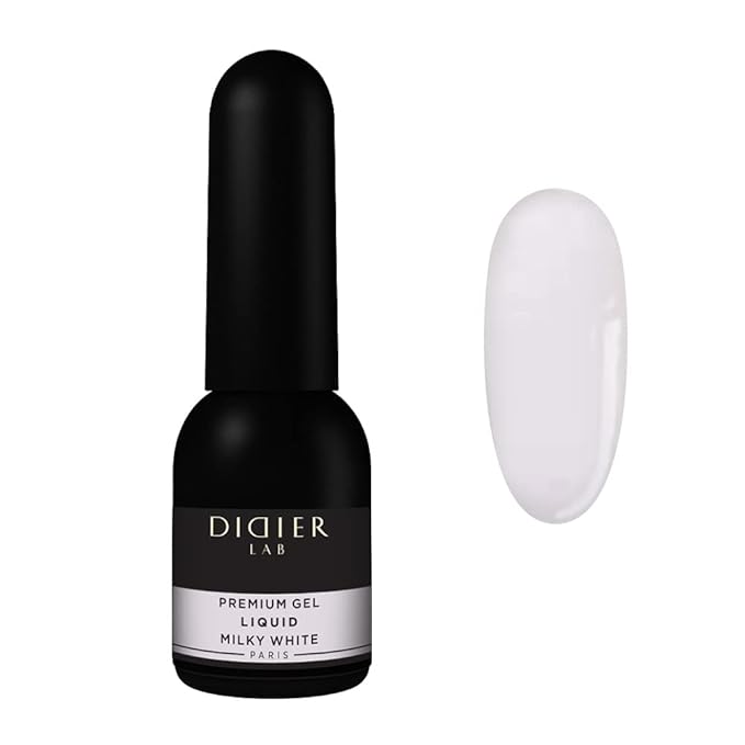 Didier Lab - Premium Gel Liquid Milky White - Builder Gel in a Bottle - Nail Extension up to 5mm - Viscous - Easy Application - Suitable for Beginners - For UV Lamp – French Manicure – White Colour