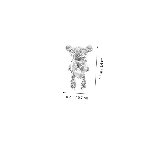 20pcs Bear Nail Charms Adorable Nail Art Decors for Diy Manicure for Home Salon Use Easy to Install Detach