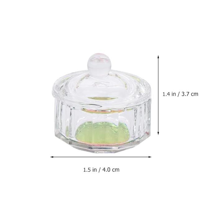 Beaupretty Sturdy Glass Nail Art Cup Manicure Liquid Holder for Dip Powder Polish