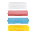 4 Pack Professional Clear Manicure Nails Pedicure Tool Box, Personal Nail Box Storage Case for Organizing, Plastic Pencil Case Container Organizer (Clear Yellow Pink Blue)