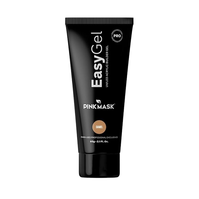 PINK MASK Easy Gel 2oz 60g- Creamy Latte, Professional Builder Enhancement Gel-Quick Nail Extension for Beginner DIY, Nail Strengthener-Long Lasting-Salon Quality-Thickening Solution