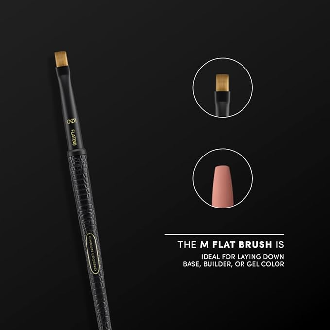 Chaun Legend Nail Art Brush - M Flat (Compact Square tip for base builder or gel)