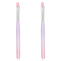 2pcs Nail Clean Up Brushes, Round & Flat Head Pen Painting Tools for Nail Design & Polish Mistake Cleaning