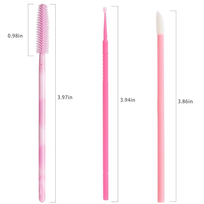 300 Pack Disposable Spoolies Brushes Sets Mascara Wand Lip Brushes Cotton Swab for Eyebrow Eyelash Extension Tattoo Lipstick Applicator