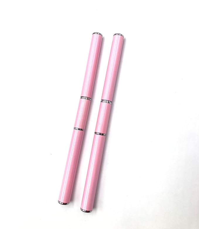 2 Pack of Polygel Brush and Picker Dual-Ended 2 IN 1 Design Stainless Steel Gel Nail Brush Polygel Slice Tool for PolyGel UV Gel Acrylic Nails Extension Quick Building Gel(Light Pink)
