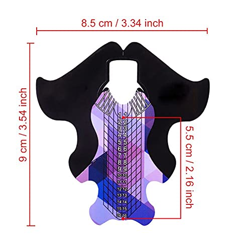 Tvoip 100Pcs/Pack Nail Forms Extension Tips Guide Extension French DIY Tool Fish Acrylic UV Gel Nail Art Tools Builder Sticker Sculpting (Purple)