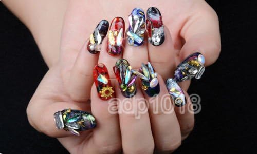 AD Beads Top Czech AB Crystal Flatback Rhinestone Nail Art Decoration Multi Shape (S18 Heart 5x6mm, 50 Pcs)