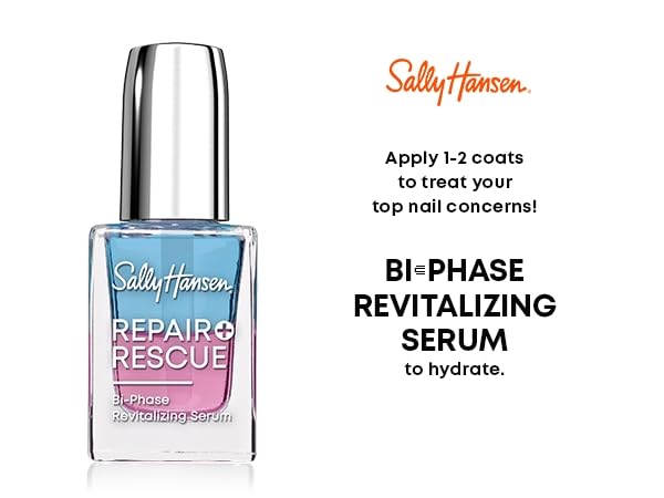 Sally Hansen Nail Treatment Repair + Rescue Bi-Phase Revitalizing Serum | Moisturizing Nail Serum with Glycerin | Hydrates & Revitalizes Nails