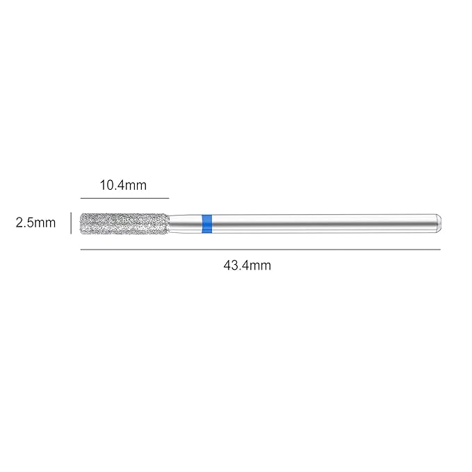 NMKL38 Diamond Bit Small Barrel Shape Electric Nail Drill File Cuticle Cleaner Tool for Rotary Nail Drill Machine Manicure Pedicure Polishing Kit (Medium 2.5)