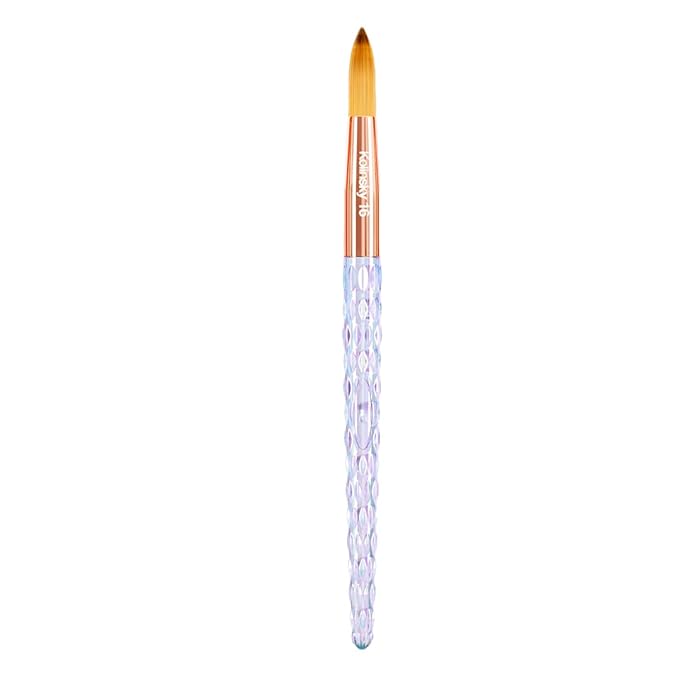 Kiara Sky Acrylic Brush #16 - Clear | 100% Pure Kolinsky | Crystal Cut Handle and Acetone Resistant